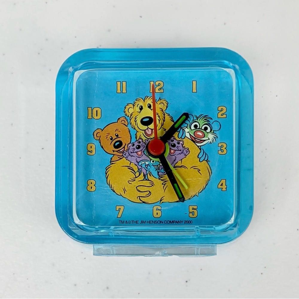 Bear In The Big Blue House Vintage Y2K Jim Henson Mini Blue Alarm Clock WORKS